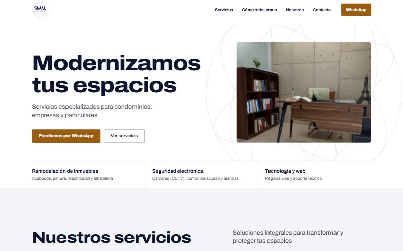 Sitio web de SmAL Servicios